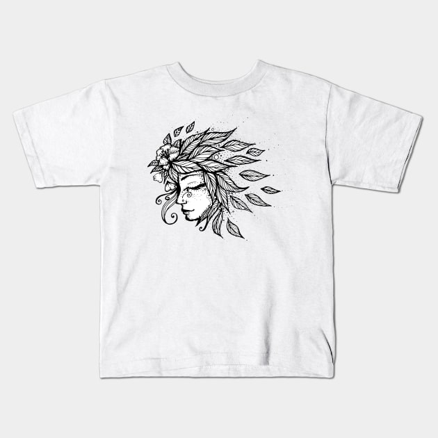 Nature Goddess Kids T-Shirt by Freja